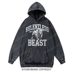 RELENTLESS BEAST- Bullfighting - Vintage Wash Gym Hoodie