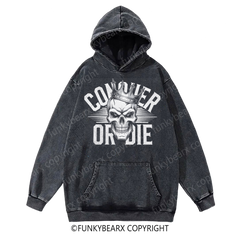 CONQUER OR DIE - Vintage Wash Gym Hoodie