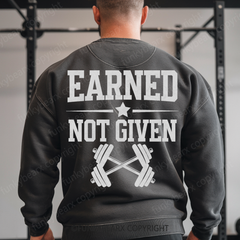 EARNED NOT GIVEN - Vintage Wash Gym Sweatshirt