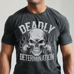 DEADLY DETERMINATION - Vintage Wash Gym Tee