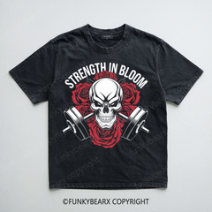 STRENGTH IN BLOOM - Vintage Wash Gym Tee