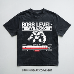 Boss Level_ Today’s Workout - Vintage Wash Gym Tee