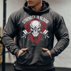 STRENGTH IN BLOOM - Vintage Wash Gym Hoodie