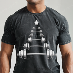 CHRISTMAS BARBELL - Vintage Wash Gym Tee