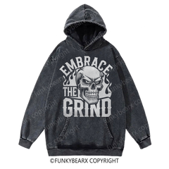 EMBRACE THE GRIND - Vintage Wash Gym Hoodie