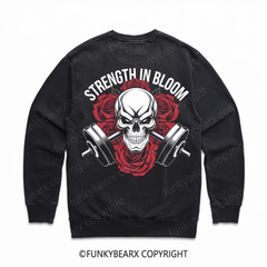 STRENGTH IN BLOOM - Vintage Wash Gym Sweatshirt