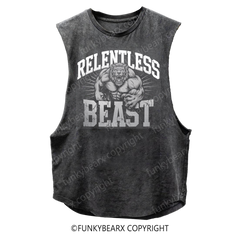 RELENTLESS BEAST-Lionhead - Vintage Wash Muscle Tank