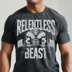 RELENTLESS BEAST- Minotaur - Vintage Wash Gym Tee