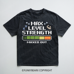 Max Level Strength - Vintage Wash Gym Tee