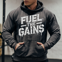 FUEL THE GAINS - Vintage Wash Gym Hoodie