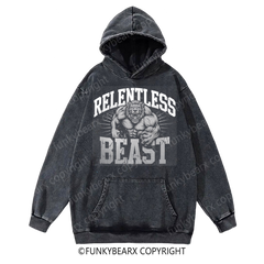 RELENTLESS BEAST-Lionhead - Vintage Wash Gym Hoodie