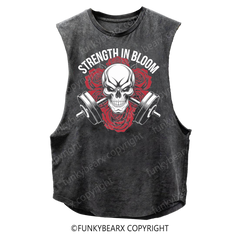 STRENGTH IN BLOOM - Vintage Wash Muscle Tank