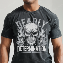 DEADLY DETERMINATION - Vintage Wash Gym Tee