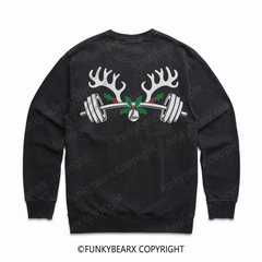 CHRISTMAS BARBELL - Vintage Wash Gym Sweatshirt