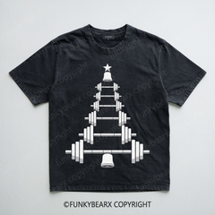 CHRISTMAS BARBELL - Vintage Wash Gym Tee