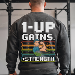 1-Up in Gains - Vintage Wash Gym Sweatshirt