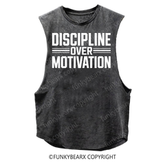 DISCIPLINE OVER MOTIVATION - Vintage Wash Muscle Tank