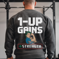 1-Up in Gains - Vintage Wash Gym Sweatshirt