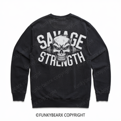 SAVAGE STRENGTH - Vintage Wash Gym Sweatshirt