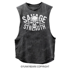 SAVAGE STRENGT - Vintage Wash Muscle Tank