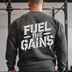 FUEL THE GAINS - Vintage Wash Gym Sweatshirt