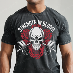 STRENGTH IN BLOOM - Vintage Wash Gym Tee