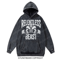 RELENTLESS BEAST- Minotaur - Vintage Wash Gym Hoodie