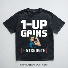 1-Up in Gains - Vintage Wash Gym Tee