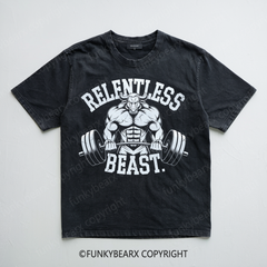 RELENTLESS BEAST- Minotaur - Vintage Wash Gym Tee