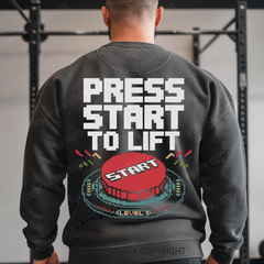 Press Start to Lift - Vintage Wash Gym Sweatshirt