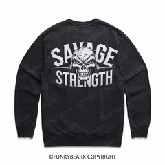 SAVAGE STRENGTH - Vintage Wash Gym Sweatshirt