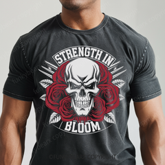 STRENGTH IN BLOOM - Vintage Wash Gym Tee