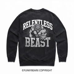 RELENTLESS BEAST-Lionhead - Vintage Wash Gym Sweatshirt