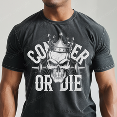 CONQUER OR DIE - Vintage Wash Gym Tee