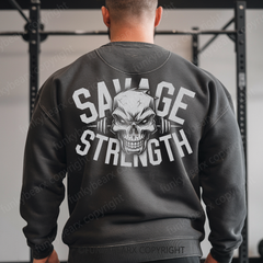 SAVAGE STRENGTH - Vintage Wash Gym Sweatshirt