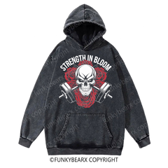 STRENGTH IN BLOOM - Vintage Wash Gym Hoodie