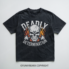 DEADLY DETERMINATION - Vintage Wash Gym Tee