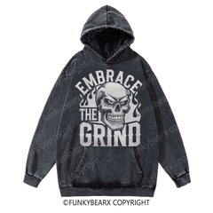 EMBRACE THE GRIND - Vintage Wash Gym Hoodie