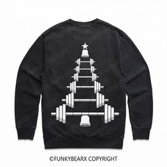 CHRISTMAS BARBELL - Vintage Wash Gym Sweatshirt