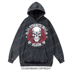 STRENGTH IN BLOOM - Vintage Wash Gym Hoodie