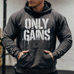 ONLY GAINS - Vintage Wash Gym Hoodie