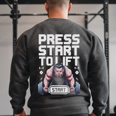 Press Start to Lift - Vintage Wash Gym Sweatshirt