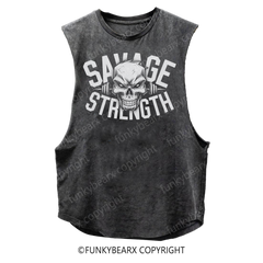 SAVAGE STRENGTH - Vintage Wash Muscle Tank