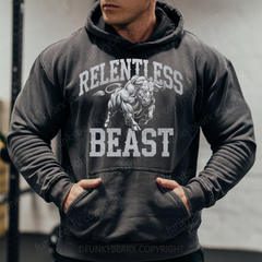 RELENTLESS BEAST- Bullfighting - Vintage Wash Gym Hoodie