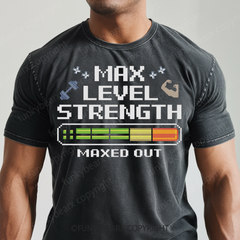 Max Level Strength - Vintage Wash Gym Tee