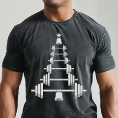 CHRISTMAS BARBELL - Vintage Wash Gym Tee